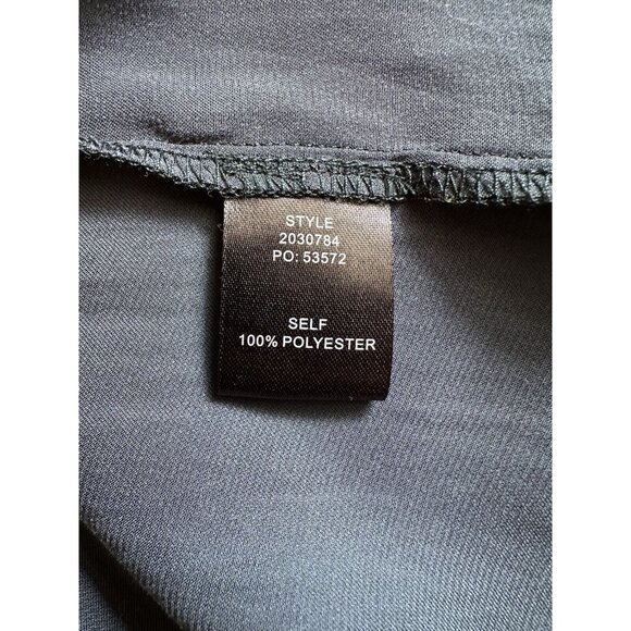 Current Air High Neck Blouse Pleated Satin Ruffle Trim Top Size Large Green - Picture 4 of 6